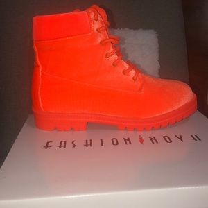 Fashion Nova suede highlighter combat boots